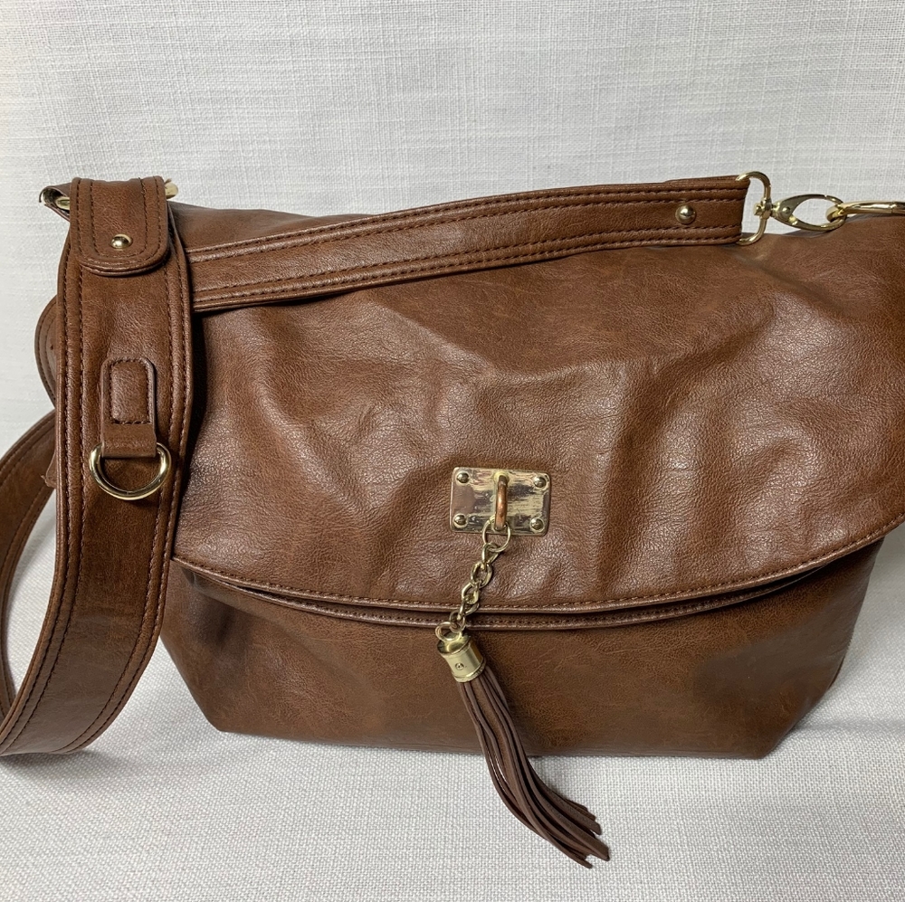 Apt9 Cognac Cross-Body Foldover Bag